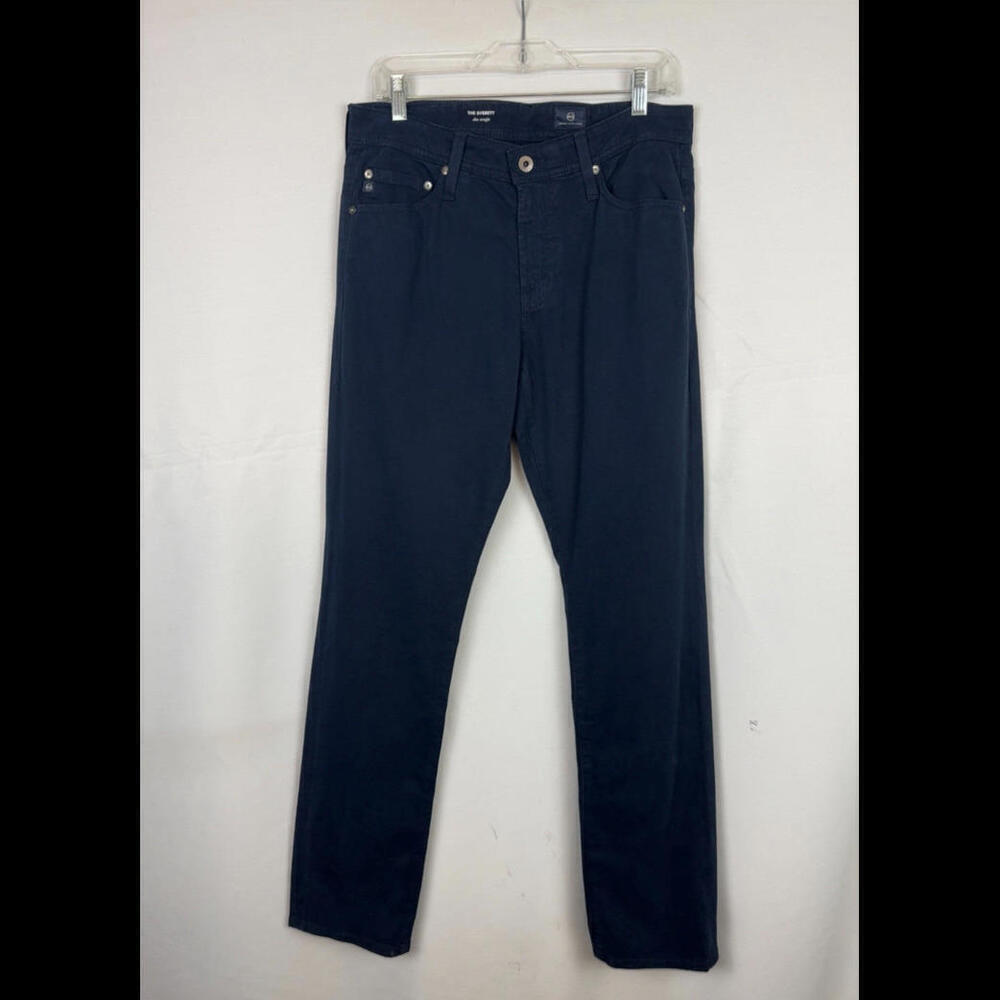 AG Adriano Goldshmied The Everett Slim Straight Chinos Dark Blue Size 30x32